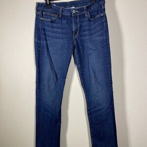 Rich & Skinny Women's Dark Wash Straight Leg Ankle Mid Rise Jeans 30